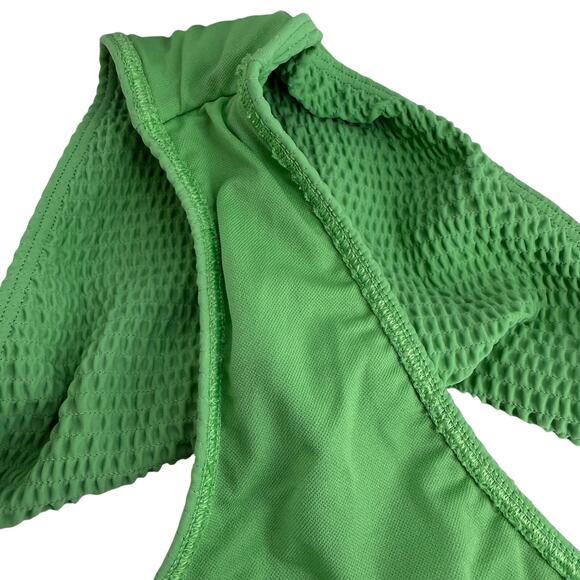 Hollister Swim Textured Cheeky Bold Green Bikini Bottom Womens Large - Picture 3 of 5